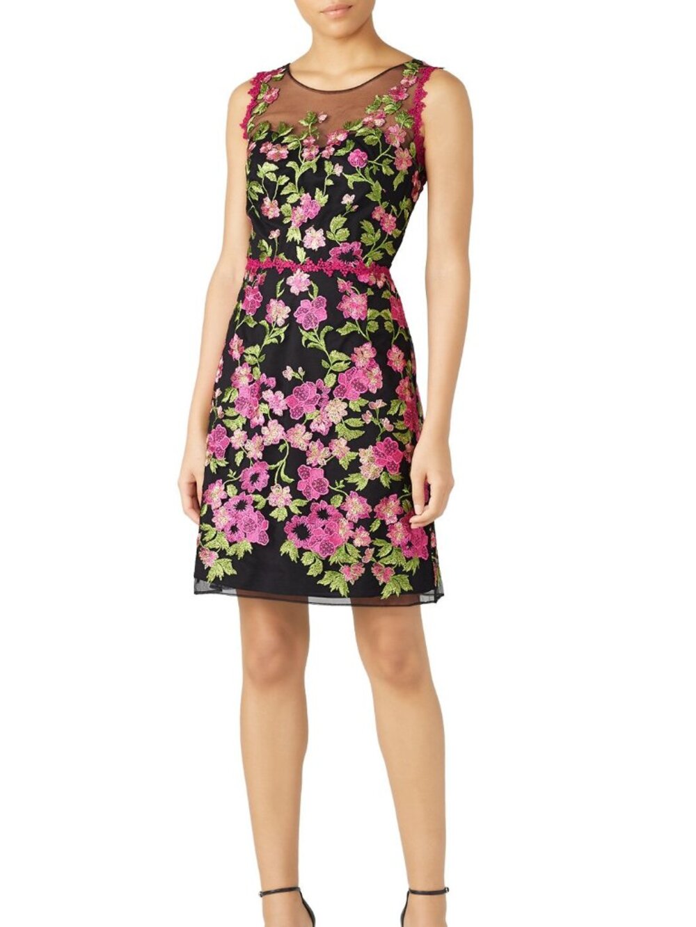 Marchesa Notte Pink Floral Embroidered Dress 2